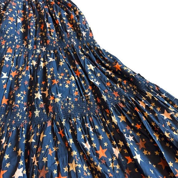 Sunshine Tienda Rio Dress Dark Sky Star Print Smocked Cotton Size 2XL Womens NWT - Picture 10 of 14